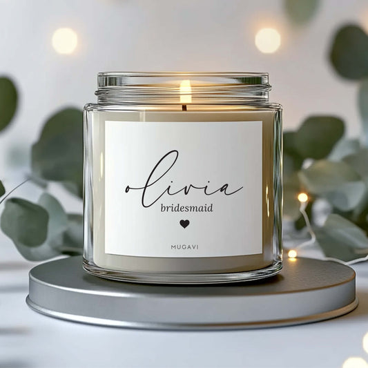 Personalized Bridesmaid Scented Soy Candle
