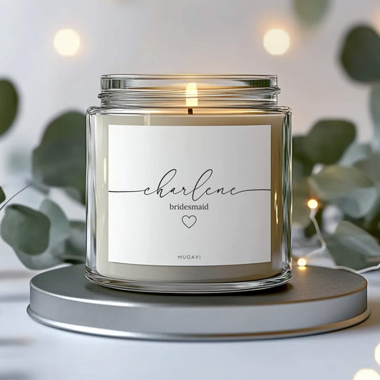 Personalized Name Scented Soy Candle for Bridesmaids