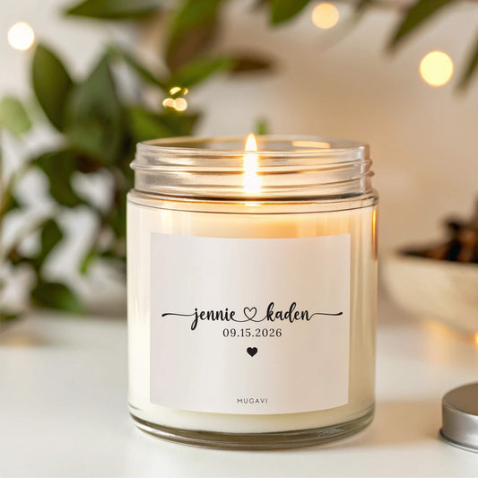 Personalized Romantic Gift for Weddings Candle