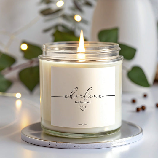 Personalized Name Scented Soy Candle for Bridesmaids